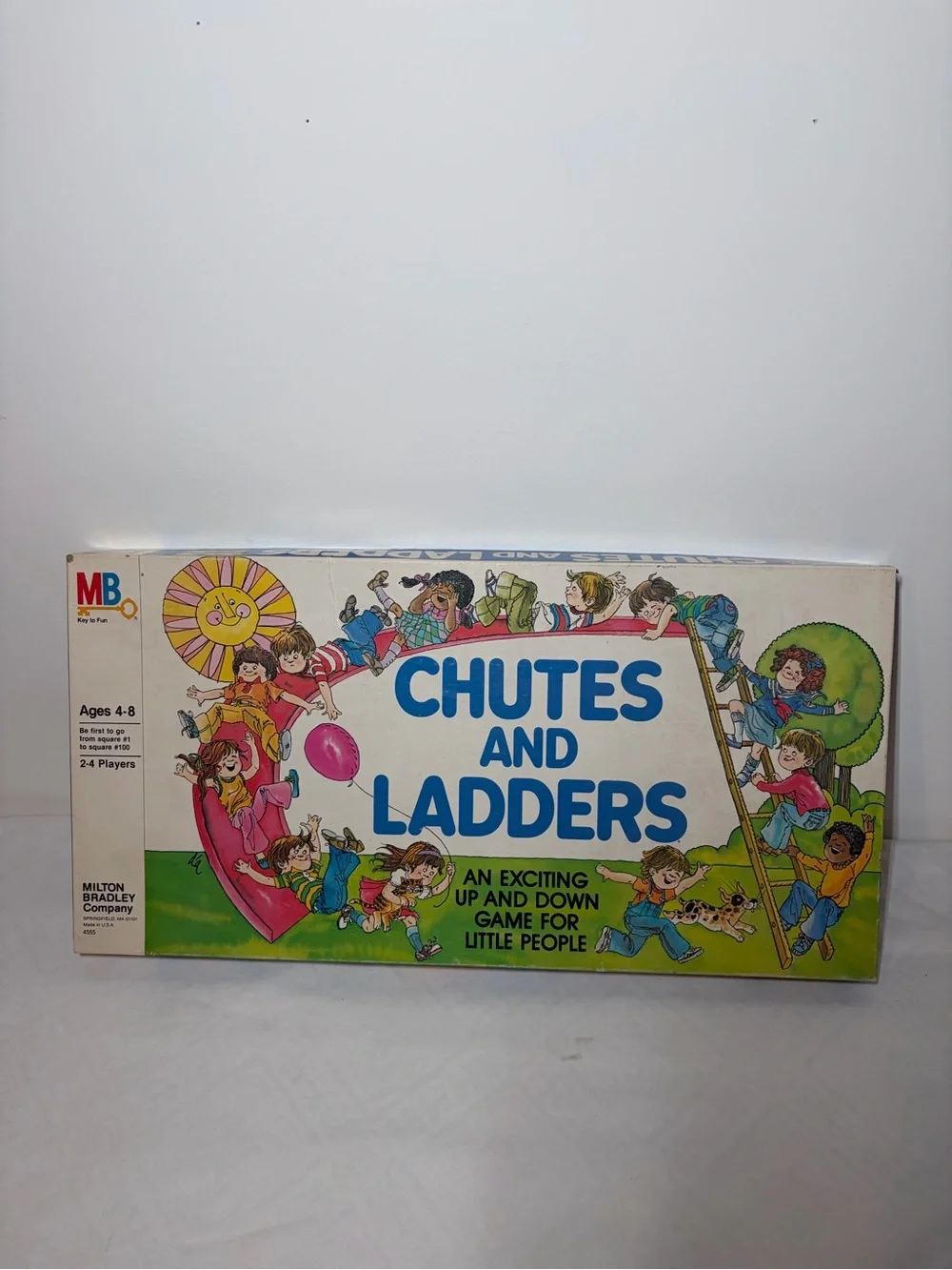 Vintage Chutes and Ladders Kids Board Game - Classic White Box